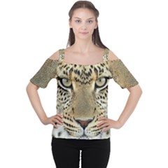 Leopard Face Cutout Shoulder Tee