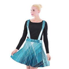 Glass Bulding Suspender Skater Skirt