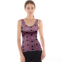 Triangle Knot Pink And Black Fabric Tank Top by BangZart