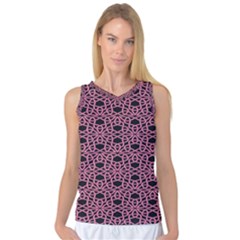 Triangle Knot Pink And Black Fabric Women s Basketball Tank Top