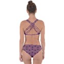 Triangle Knot Pink And Black Fabric Criss Cross Bikini Set View2