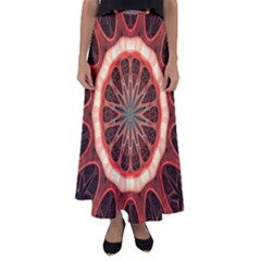 Circle Pattern Flared Maxi Skirt