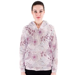 Leaves Pattern Women s Zipper Hoodie