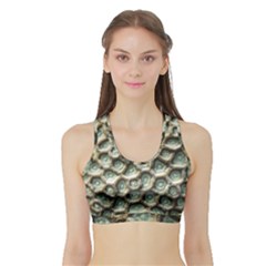 Ocean Pattern Sports Bra With Border