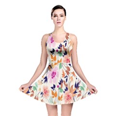 Vector Floral Art Reversible Skater Dress by BangZart