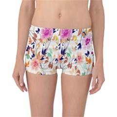 Vector Floral Art Reversible Boyleg Bikini Bottoms