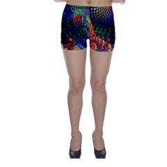 Colored Fractal Skinny Shorts