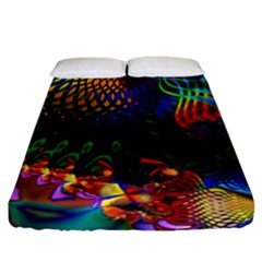 Colored Fractal Fitted Sheet (california King Size)