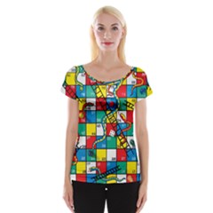 Snakes And Ladders Cap Sleeve Tops