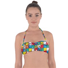 Snakes And Ladders Halter Bandeau Bikini Top by BangZart