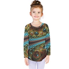 Fractal Snake Skin Kids  Long Sleeve Tee