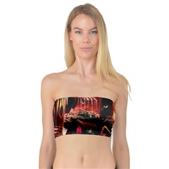 Fantasy Art Story Lodge Girl Rabbits Flowers Bandeau Top