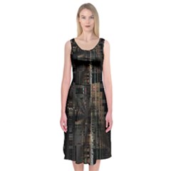 Blacktechnology Circuit Board Electronic Computer Midi Sleeveless Dress