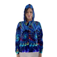 Top Peacock Feathers Hooded Wind Breaker (women)