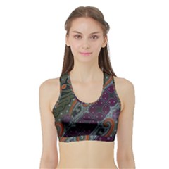 Batik Art Pattern  Sports Bra With Border