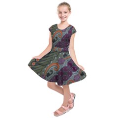 Batik Art Pattern  Kids  Short Sleeve Dress