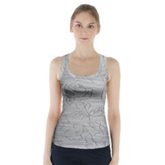 Embossed Rose Pattern Racer Back Sports Top