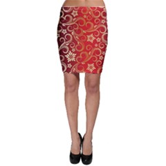 Golden Swirls Floral Pattern Bodycon Skirt by BangZart