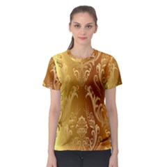 Golden Pattern Vintage Gradient Vector Women s Sport Mesh Tee