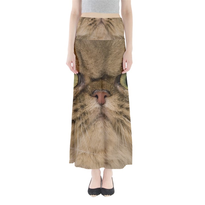 Cute Persian Catface In Closeup Full Length Maxi Skirt