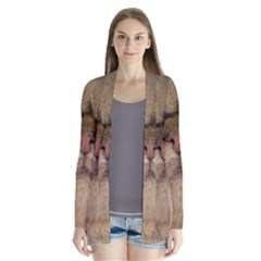 Cute Persian Catface In Closeup Drape Collar Cardigan