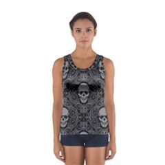 Dark Horror Skulls Pattern Sport Tank Top 