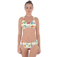 Group Of Funny Dinosaurs Graphic Criss Cross Bikini Set