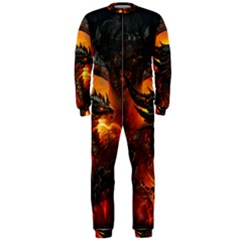 Dragon Legend Art Fire Digital Fantasy Onepiece Jumpsuit (men) 