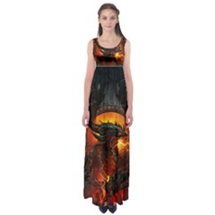 Dragon Legend Art Fire Digital Fantasy Empire Waist Maxi Dress