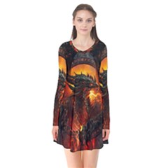 Dragon Legend Art Fire Digital Fantasy Flare Dress