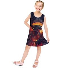 Dragon Legend Art Fire Digital Fantasy Kids  Tunic Dress by BangZart