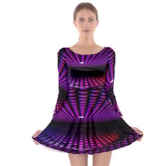 Glass Ball Texture Abstract Long Sleeve Skater Dress