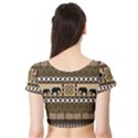 Elephant African Vector Pattern Short Sleeve Crop Top (Tight Fit) View2