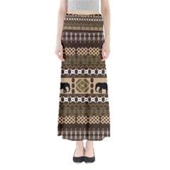 Elephant African Vector Pattern Full Length Maxi Skirt