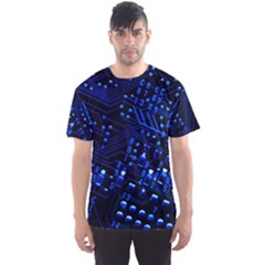 Blue Circuit Technology Image Men s Sports Mesh Tee