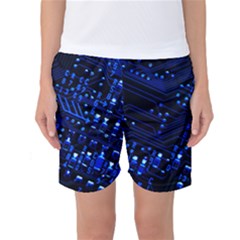 Blue Circuit Technology Image Women s Basketball Shorts by BangZart