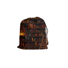 Books Library Drawstring Pouches (small) 