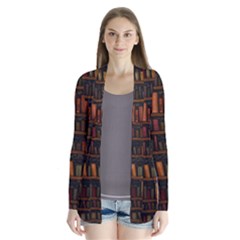 Books Library Drape Collar Cardigan