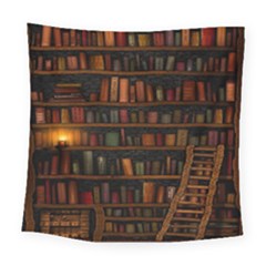 Books Library Square Tapestry (large)