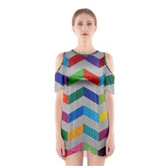 Charming Chevrons Quilt Shoulder Cutout One Piece