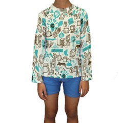 Telegramme Kids  Long Sleeve Swimwear by BangZart