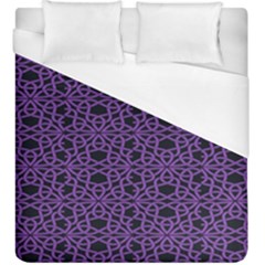 Triangle Knot Purple And Black Fabric Duvet Cover (king Size)