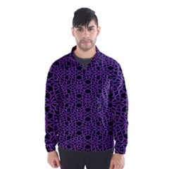 Triangle Knot Purple And Black Fabric Wind Breaker (men)