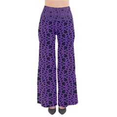 Triangle Knot Purple And Black Fabric Pants