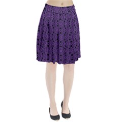 Triangle Knot Purple And Black Fabric Pleated Skirt