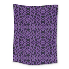 Triangle Knot Purple And Black Fabric Medium Tapestry