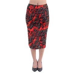 Volcanic Textures  Midi Pencil Skirt