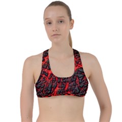 Volcanic Textures  Criss Cross Racerback Sports Bra