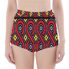 Toraja Traditional Art Pattern High-waisted Bikini Bottoms