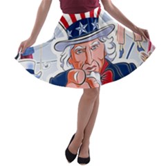 Independence Day United States Of America A-line Skater Skirt